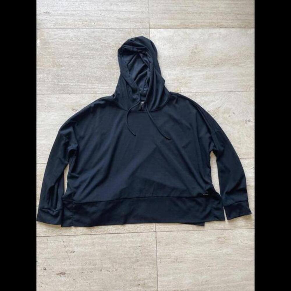 Mondetta Ladies' Ottoman Hoodie Oversized Boxy‎ Fit Lightweight Black L